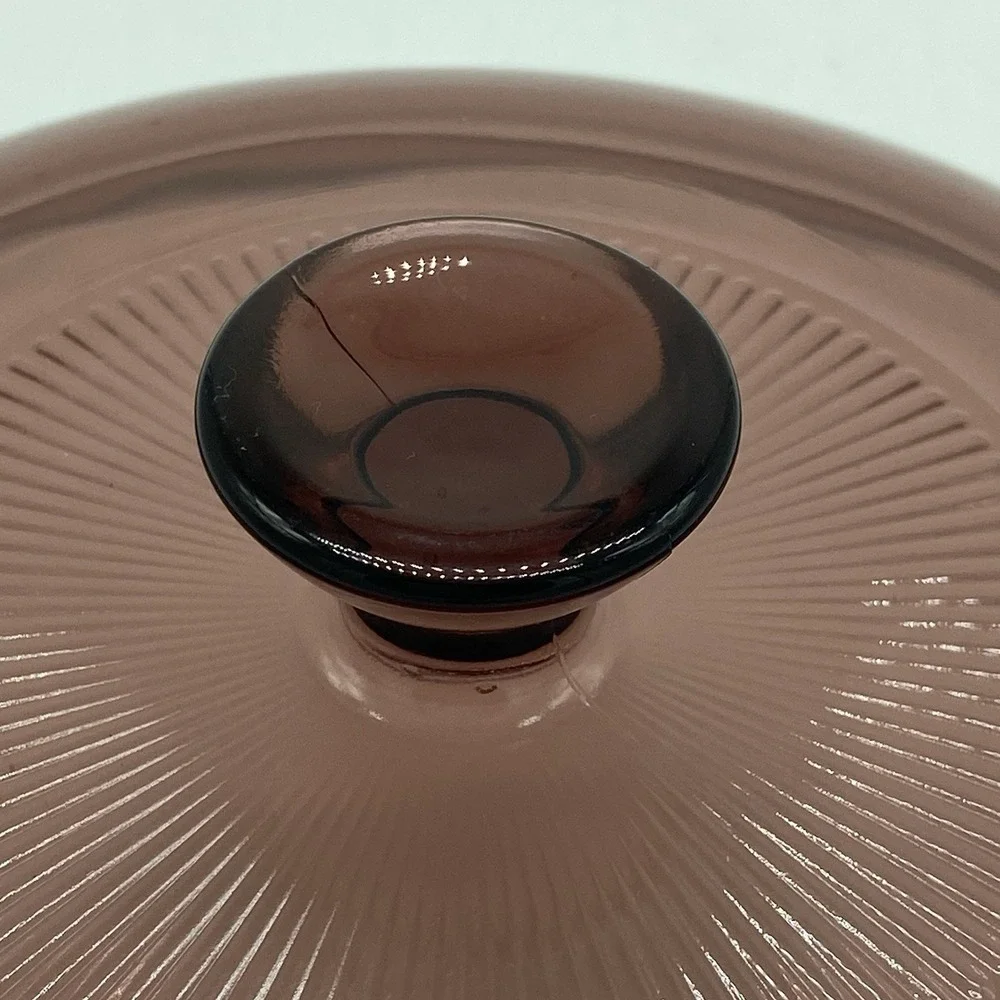 Pyrex Visions Cranberry Replacement Lid V-1.5-C Ribbed 7.25